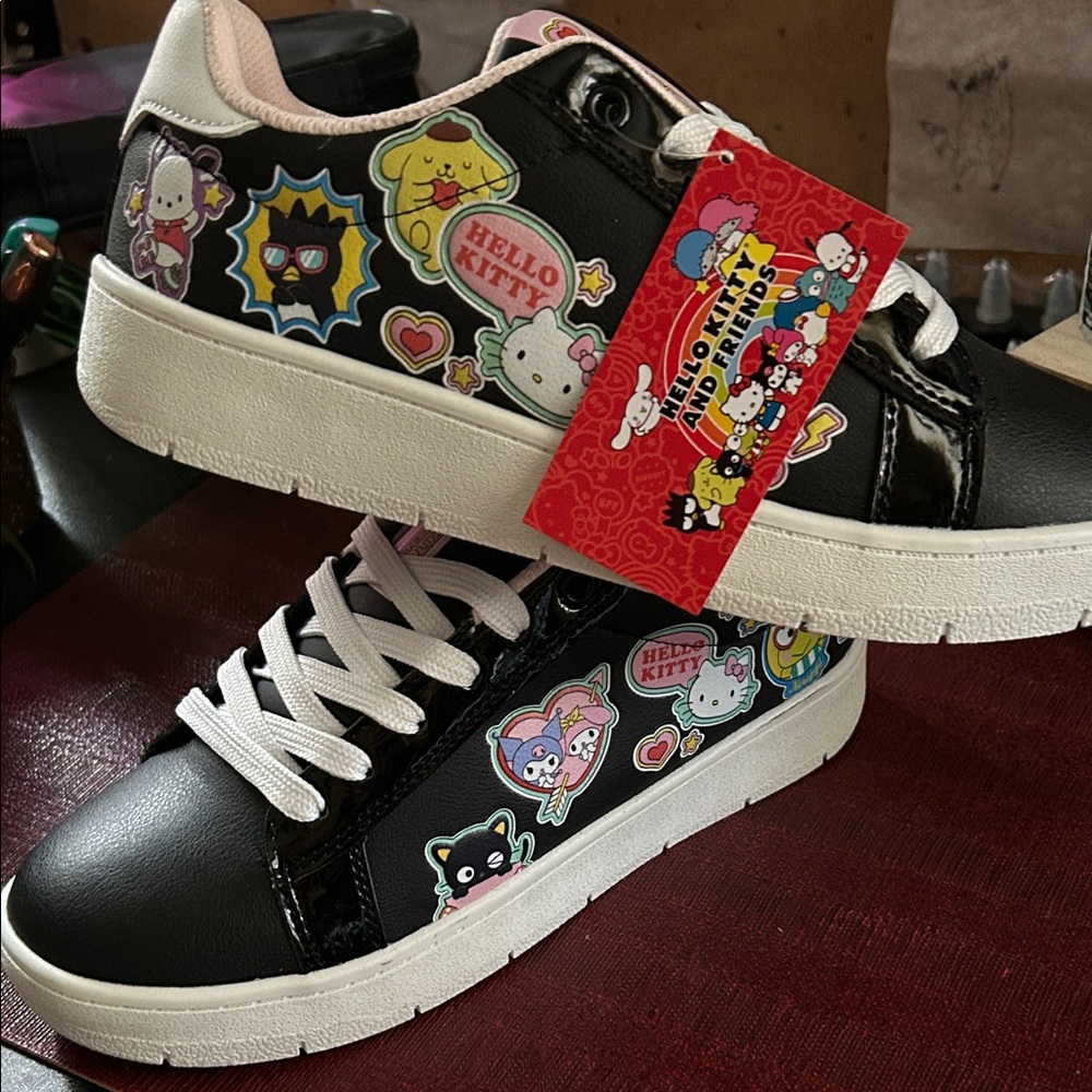 Hello Kitty Black and White Athletic Shoes